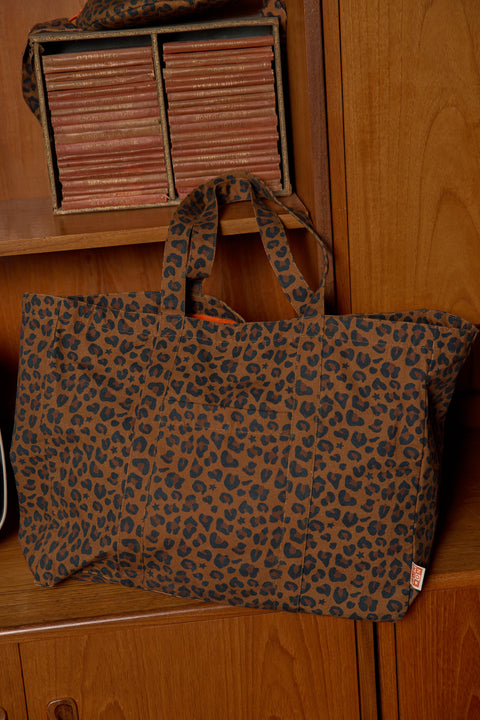 Bolso tote mediano - estampado de leopardo Bonton - Image principale