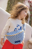 Heuptas - donkerblauw dambordpatroon