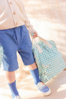 Rucksack - Mittelgroßes Karomuster in Vintage-Blau