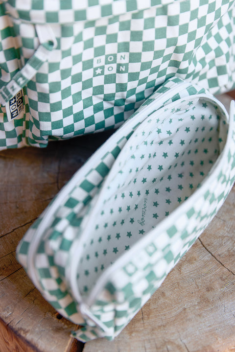 Trousse - Damier vert - Image principale