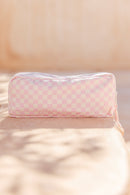Trousse - Damier rose clair