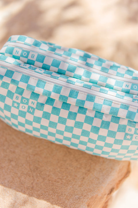 Trousse - Damier bleu vintage - Image principale