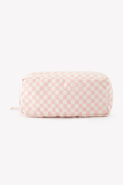 Trousse - Damier rose clair - Image principale