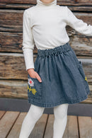 Rock - Mochi aus grauem Denim