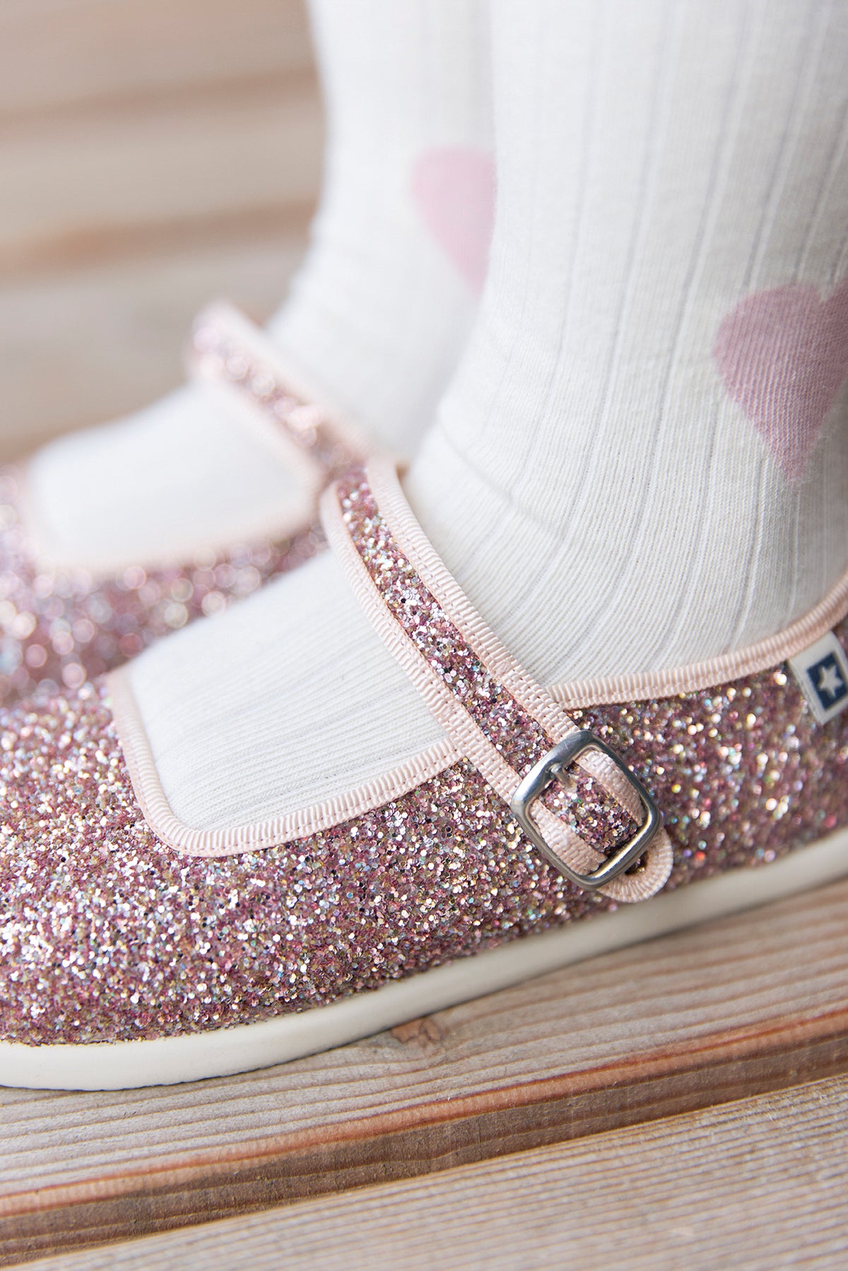 Bandschoenen - Jane met gouden pailletten