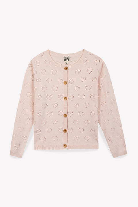 Cardigan - Lilou Rose Coton Cachemire - Image principale