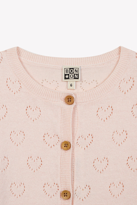 Cardigan - Lilou Rose Coton Cachemire - Image principale