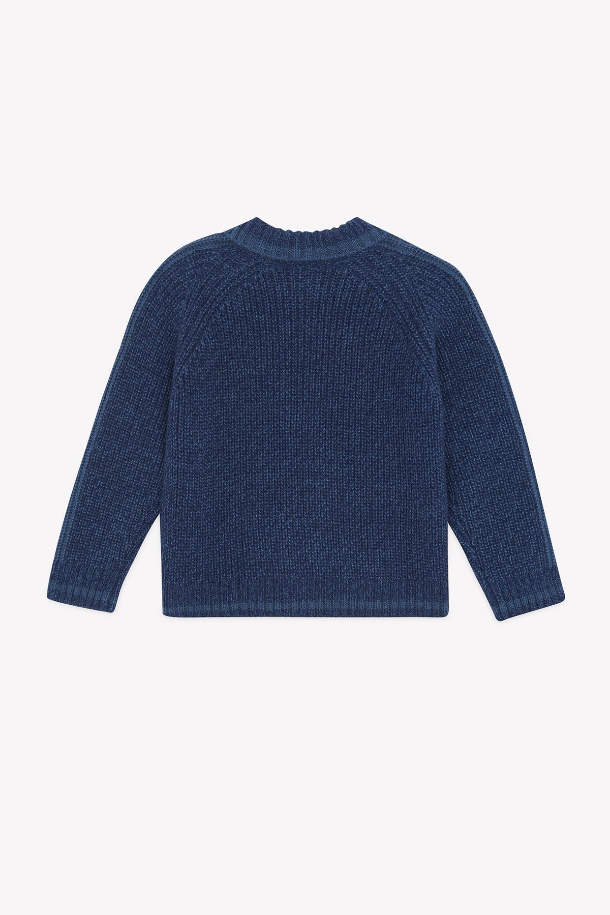 Cardigan - Pimpon in Wollblau