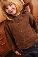 Cardigan - Paloma marrón con volante