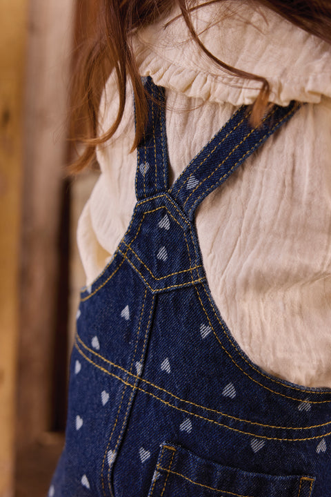 Salopette - Puzzle Denim Cœur Coton - Image principale