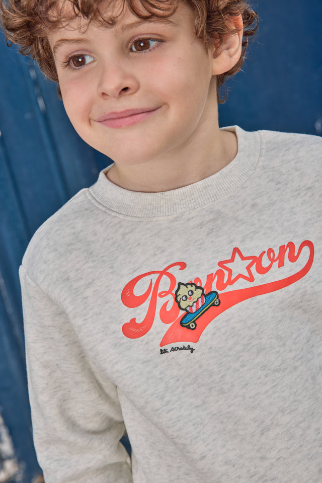 Sweat - Smile Gris Coton Bonton x Lili Scratchy - Image principale