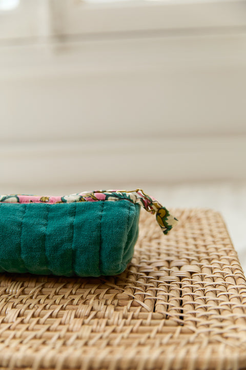 Trousse - Velours petit modèle vert - Image principale