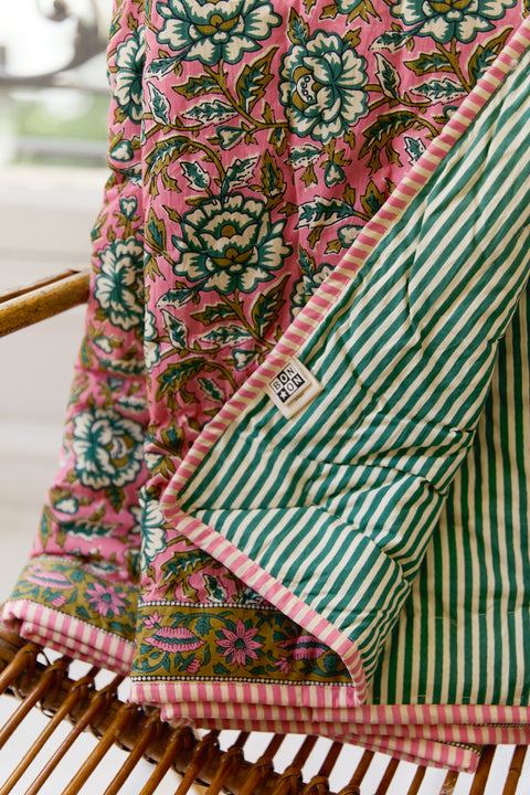 Plaid - Imprimé rose - Image principale