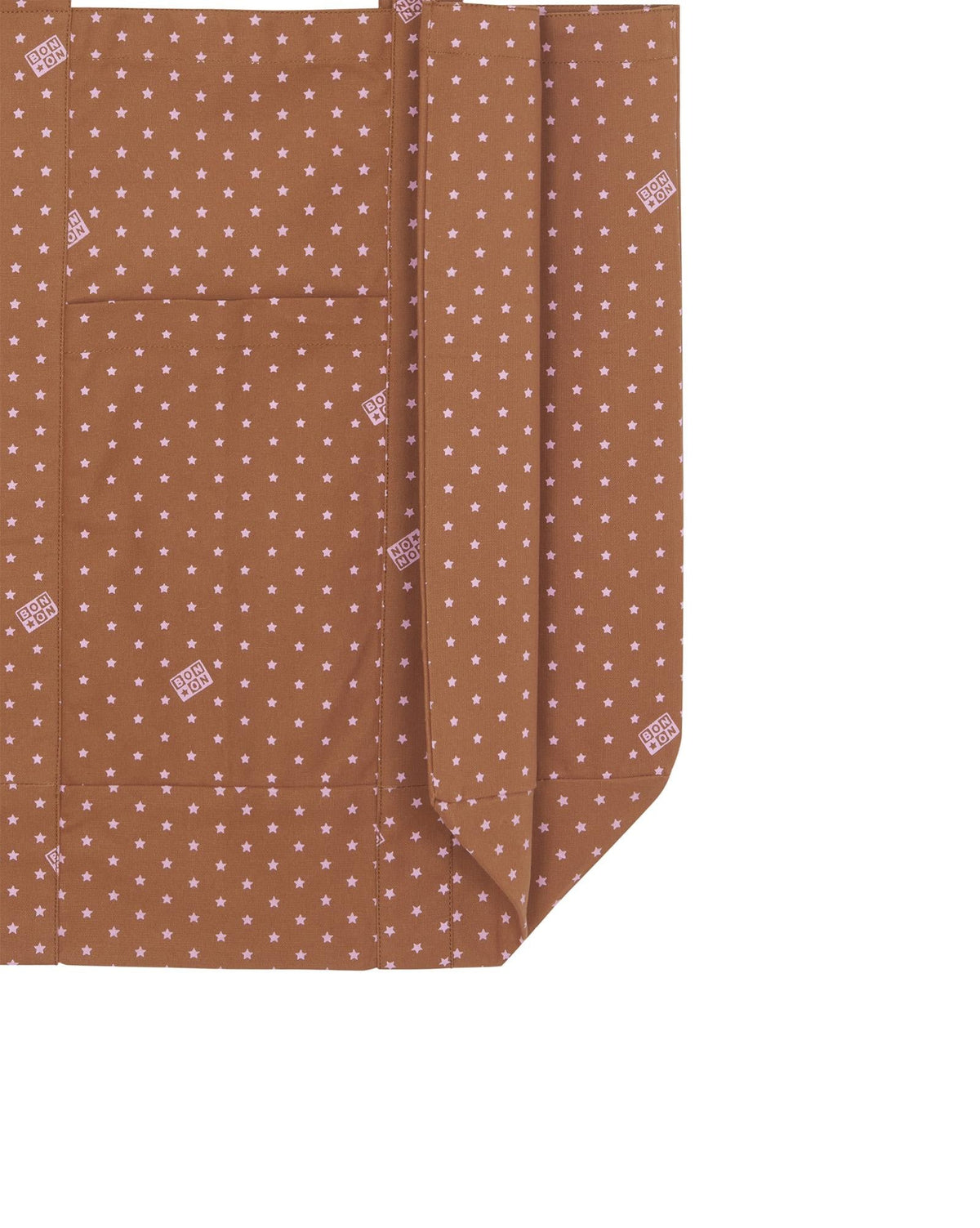 Large Tote Bag - Brown Star Cotton Canvas