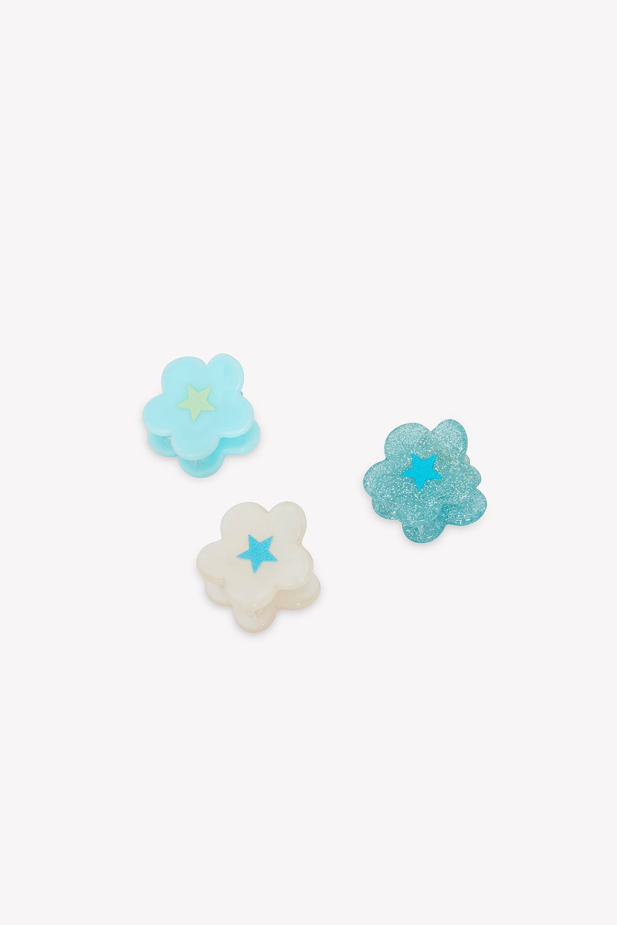 Set Barrettes - Bleu Fleurs
