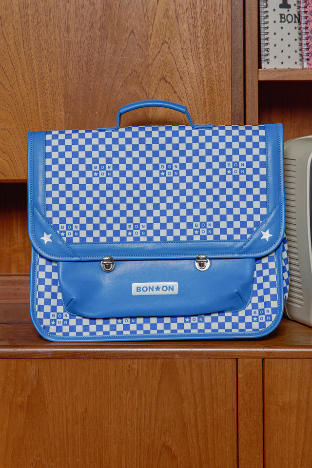 Cartable - Bleu Damier - Image principale
