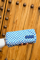 Etui - Blauw ruitpatroon