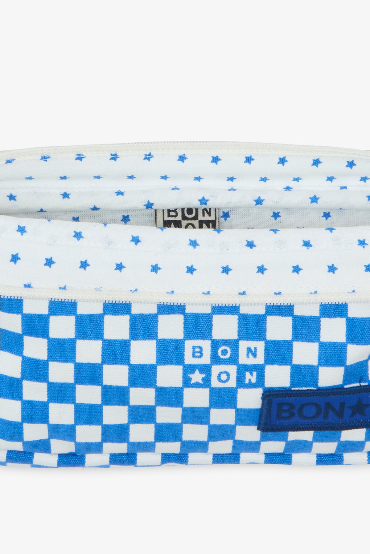 Etui - Blauw ruitpatroon