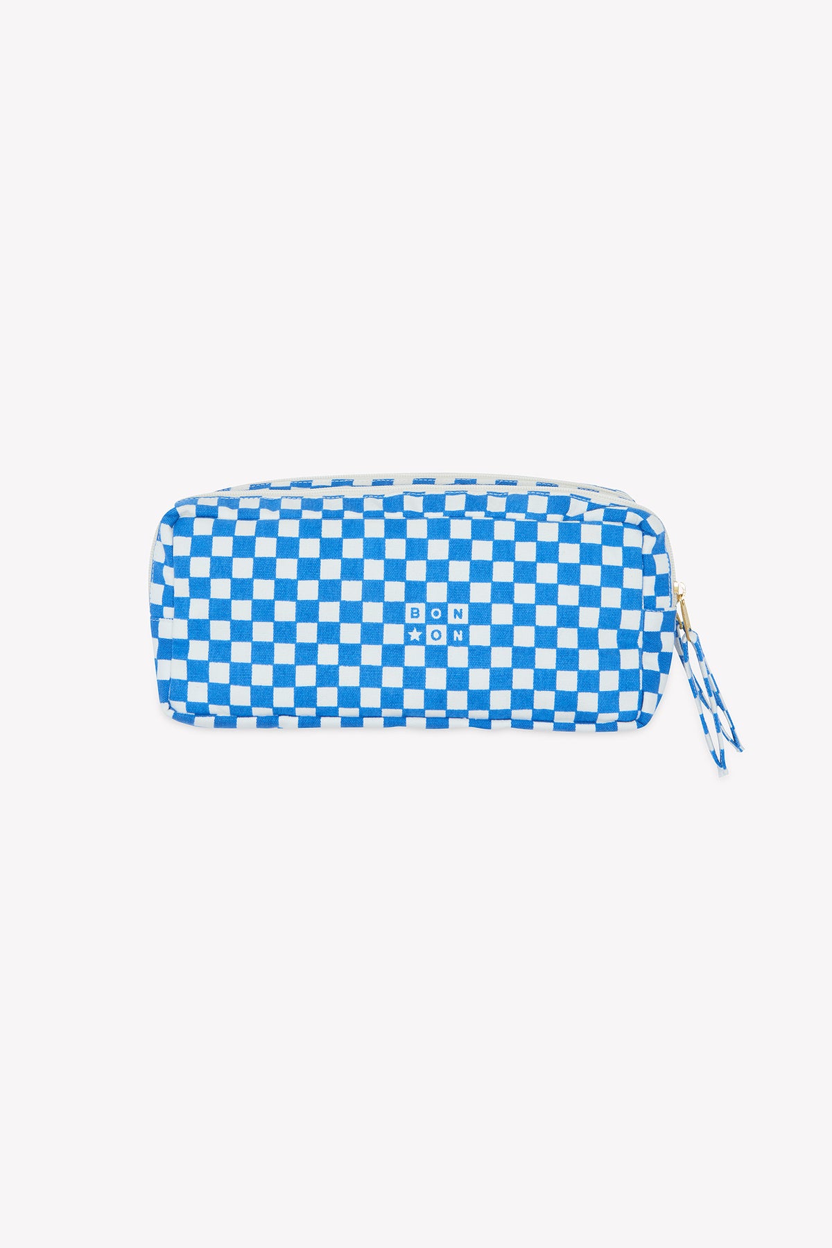 Etui - Blauw ruitpatroon