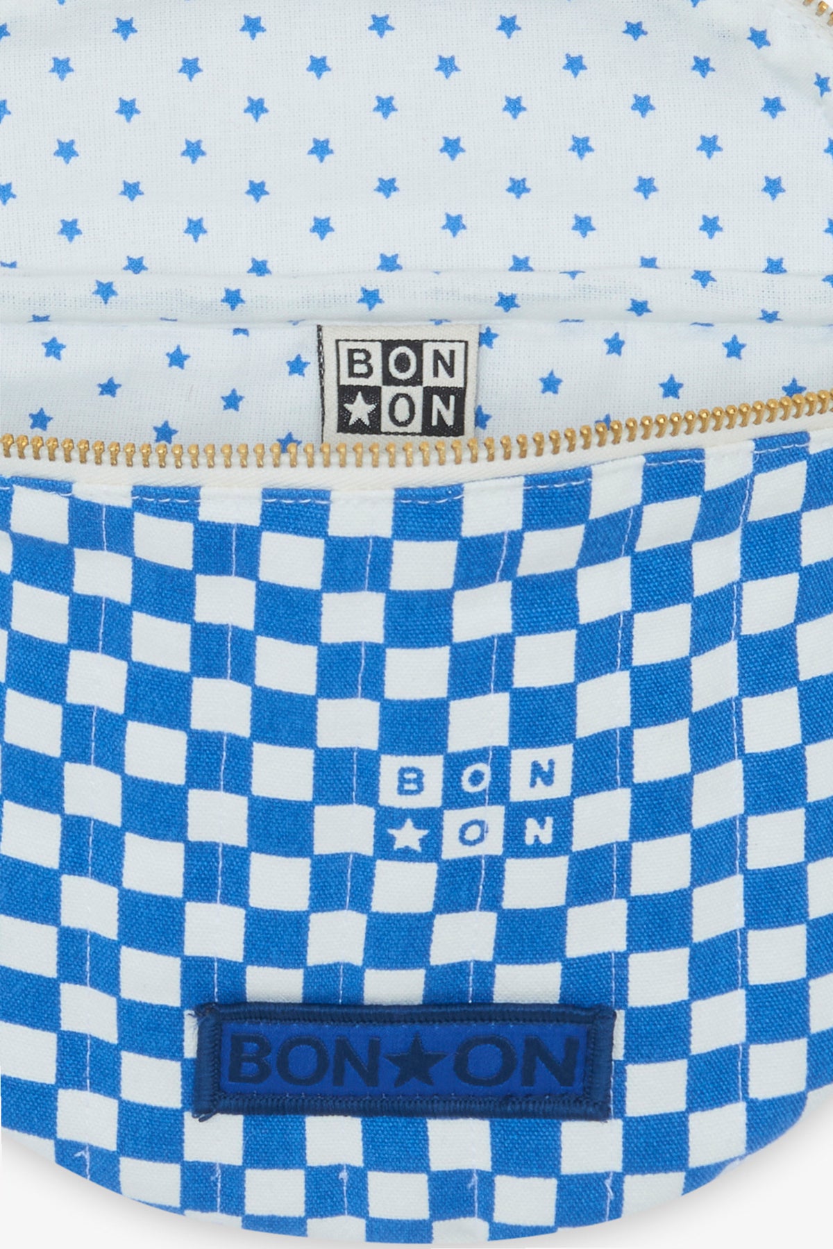 Heuptas - donkerblauw dambordpatroon