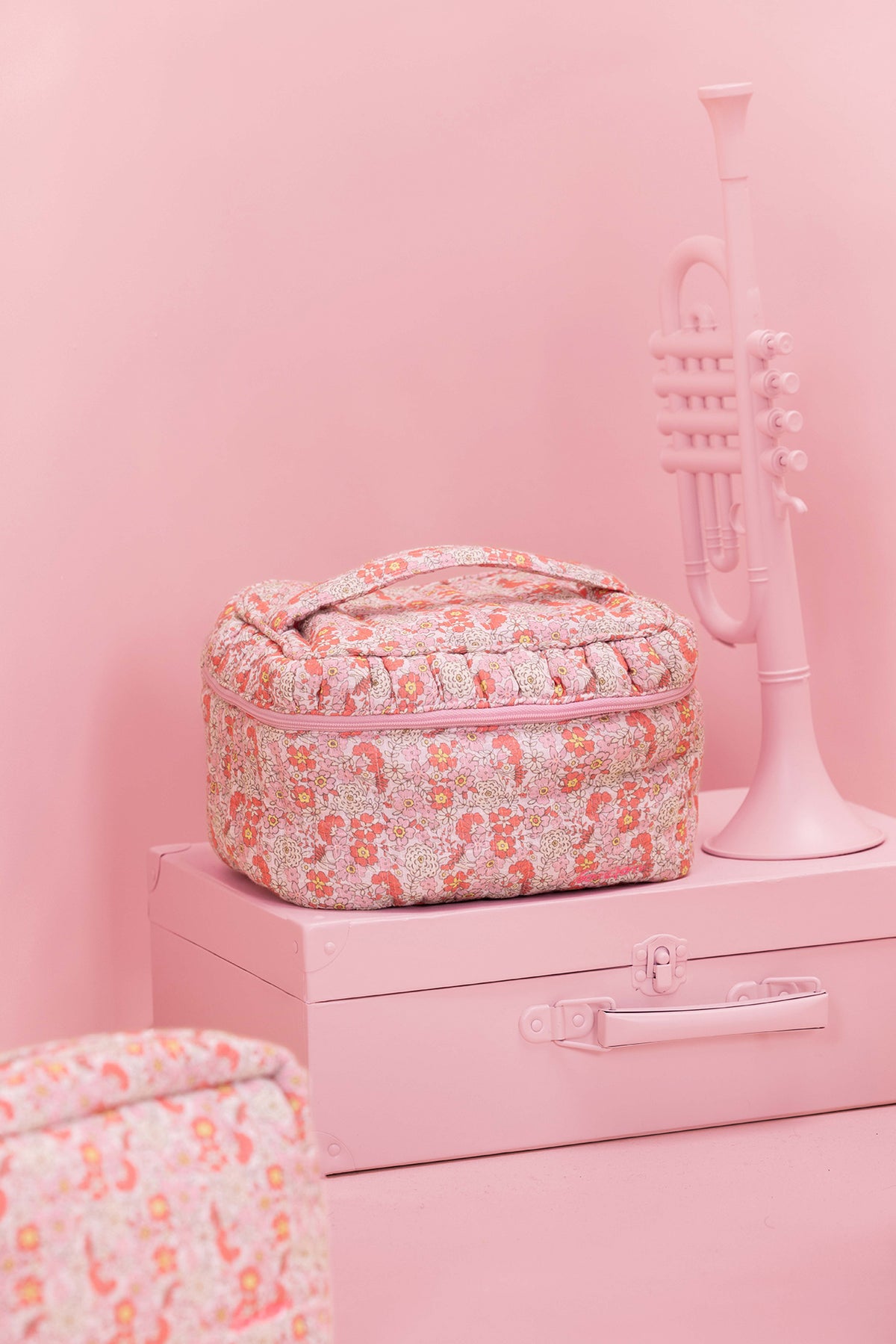 Neceser - Flor vintage rosa