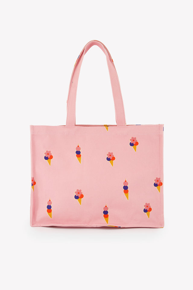 Bolso tote mediano - Rosa helado - Image principale