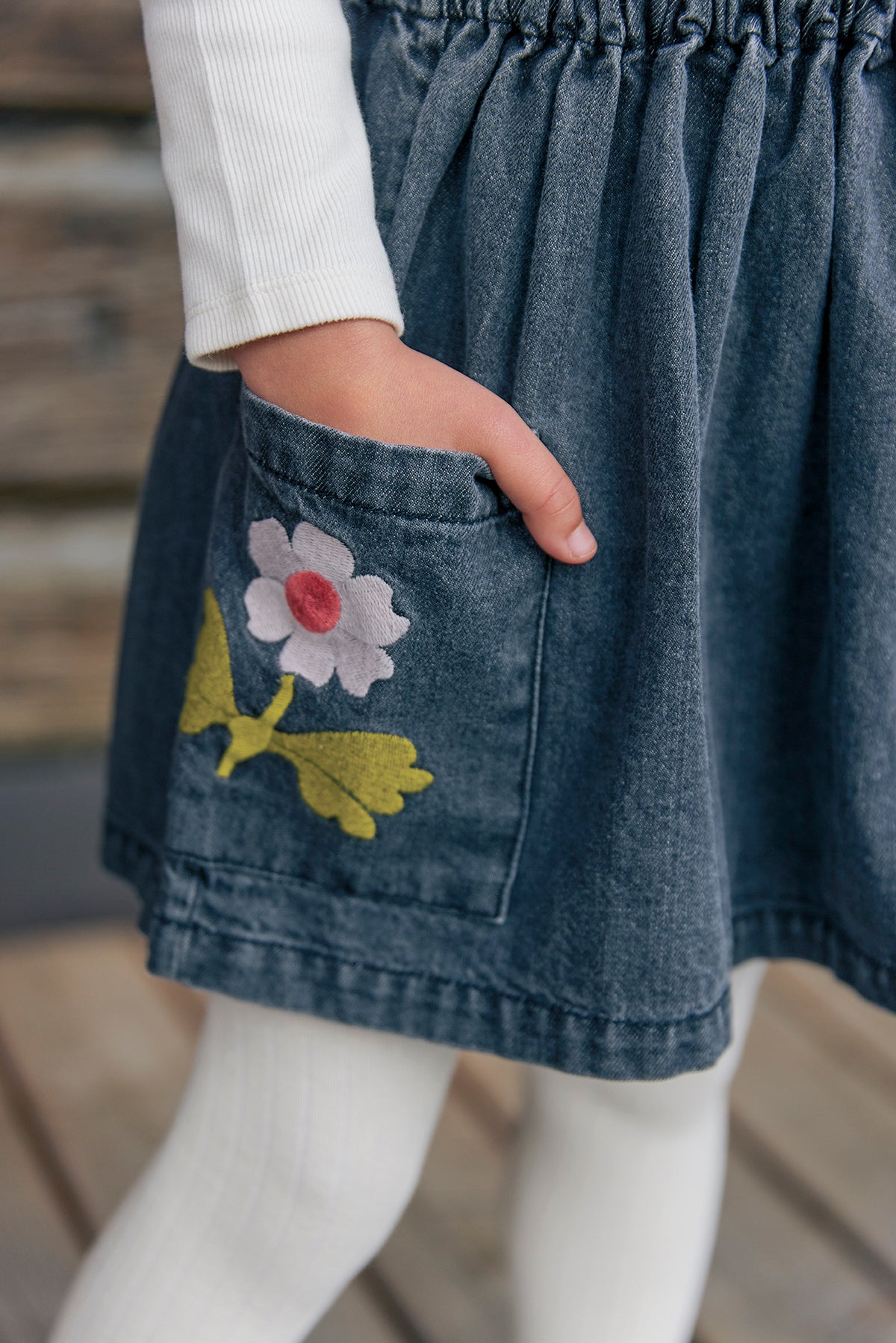Rock - Mochi aus grauem Denim