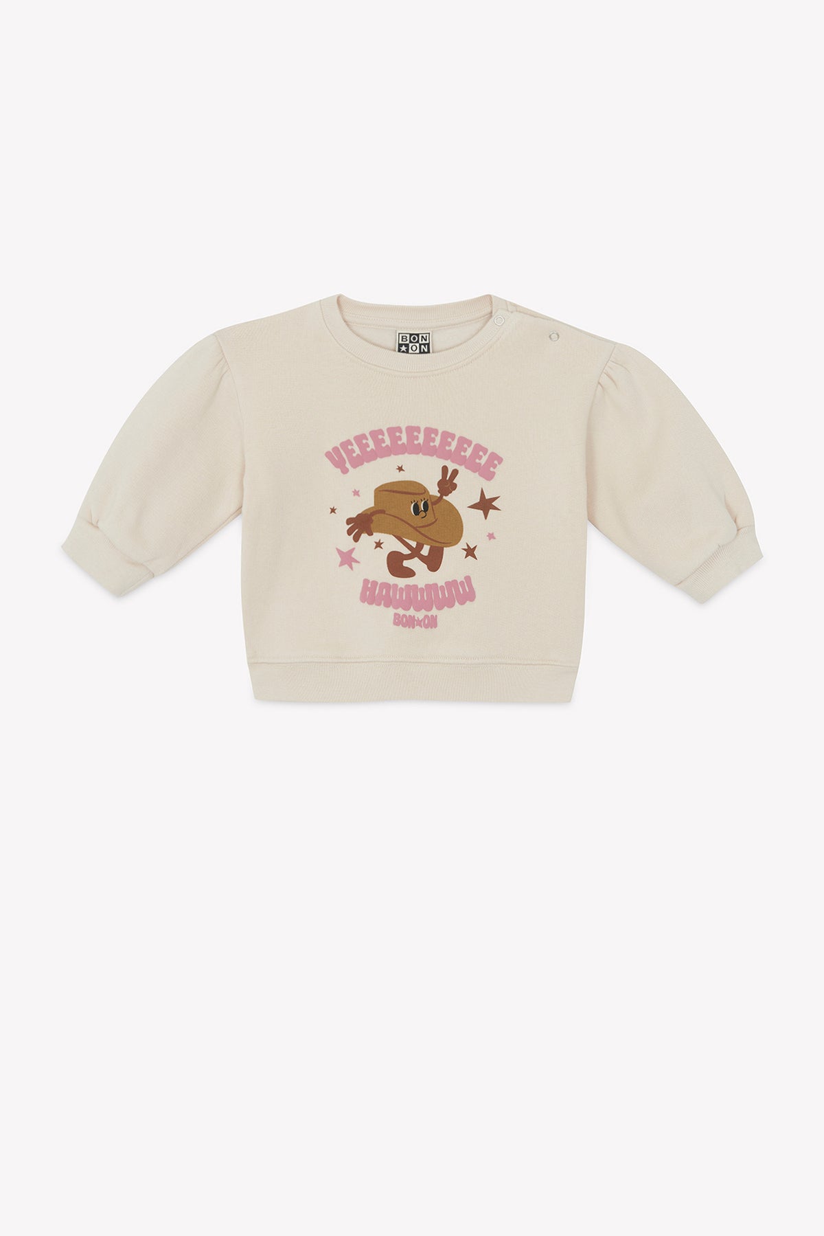 Sweatshirt - Lys Yeeehaw in Schaffellfarbe