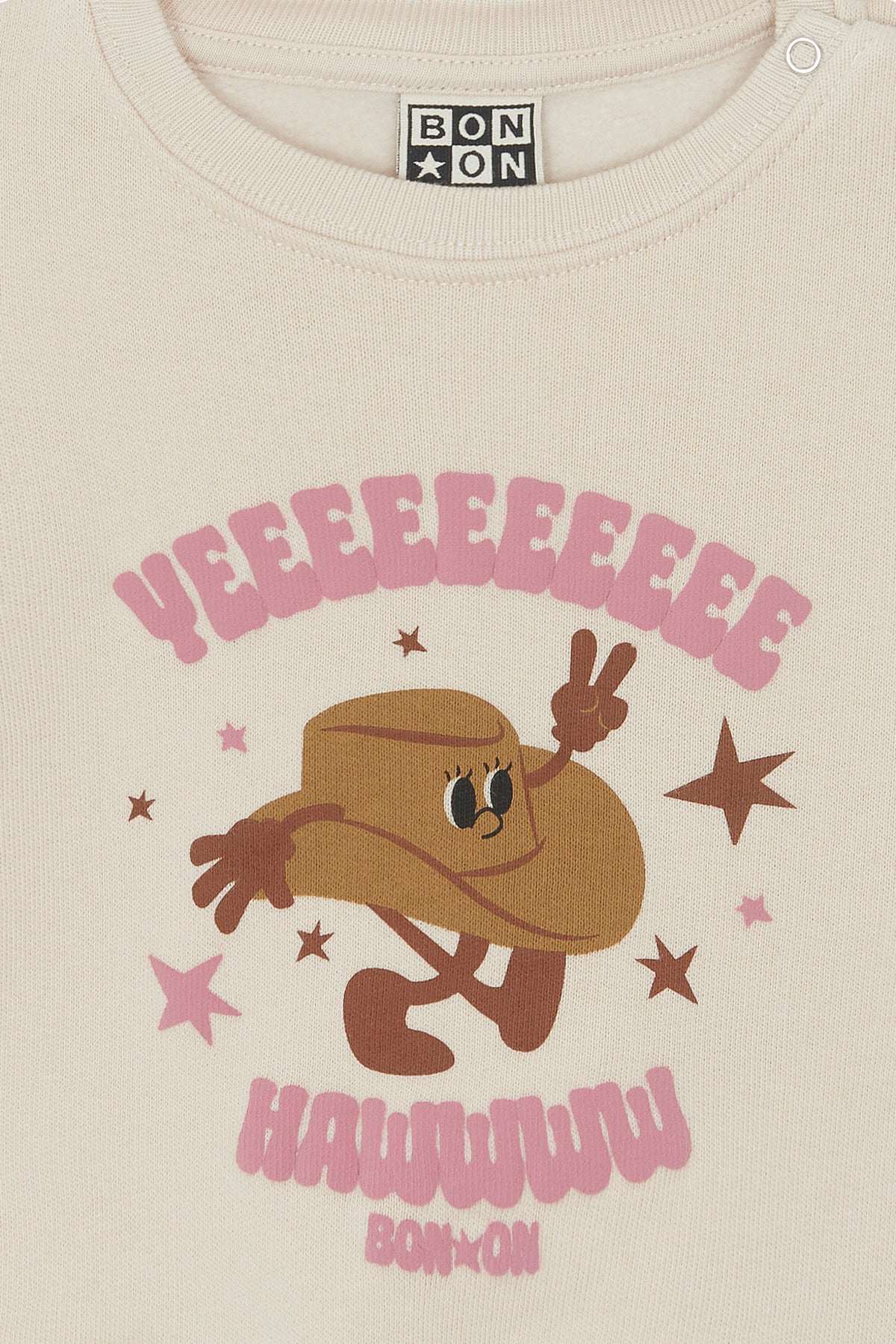 Sweatshirt - Lys Yeeehaw in Schaffellfarbe