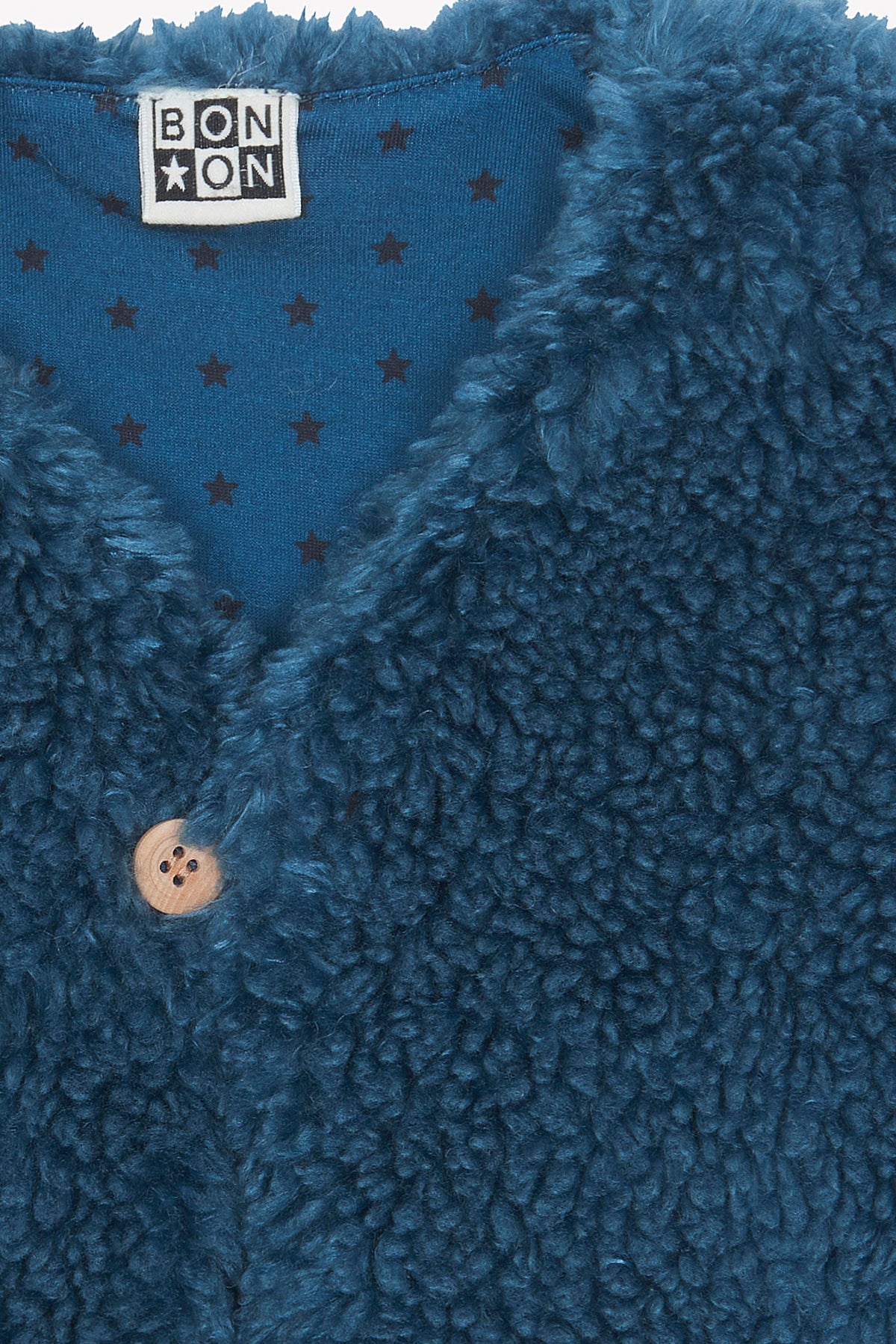 Weste - Beti aus Sherpa-Fleece in Seeblau