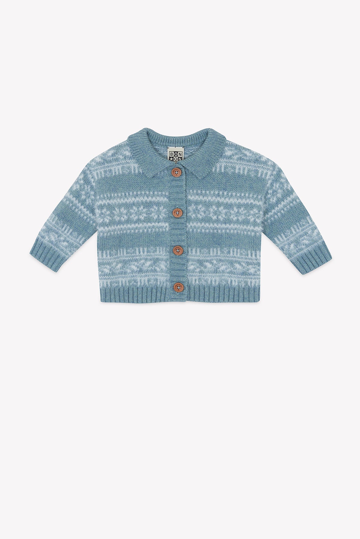 Cardigan - Lucien Poilu Bleu Givre