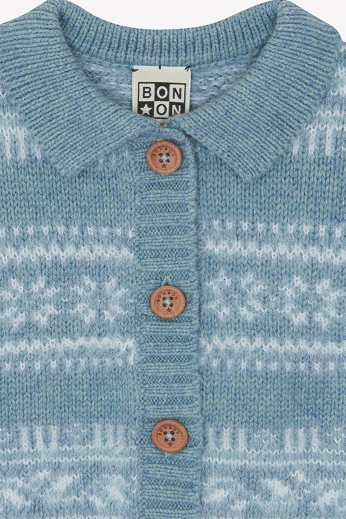 Cardigan - Lucien Poilu Bleu Givre