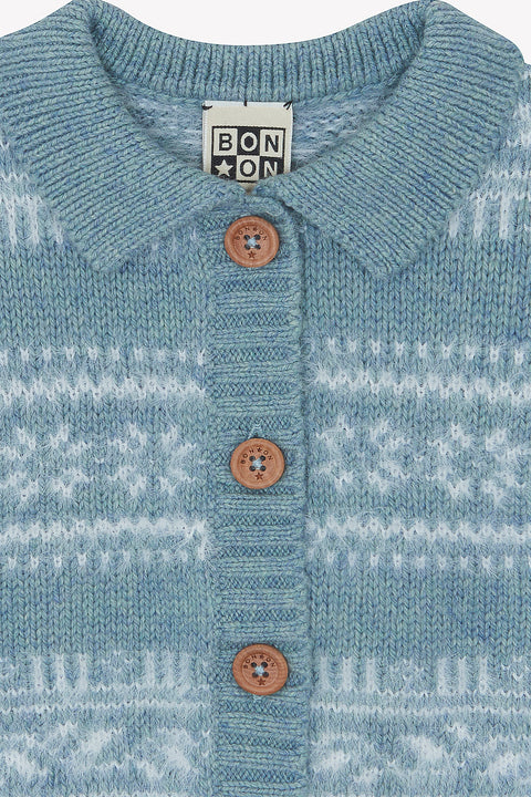Cardigan - Lucien Poilu Bleu Givre - Image principale