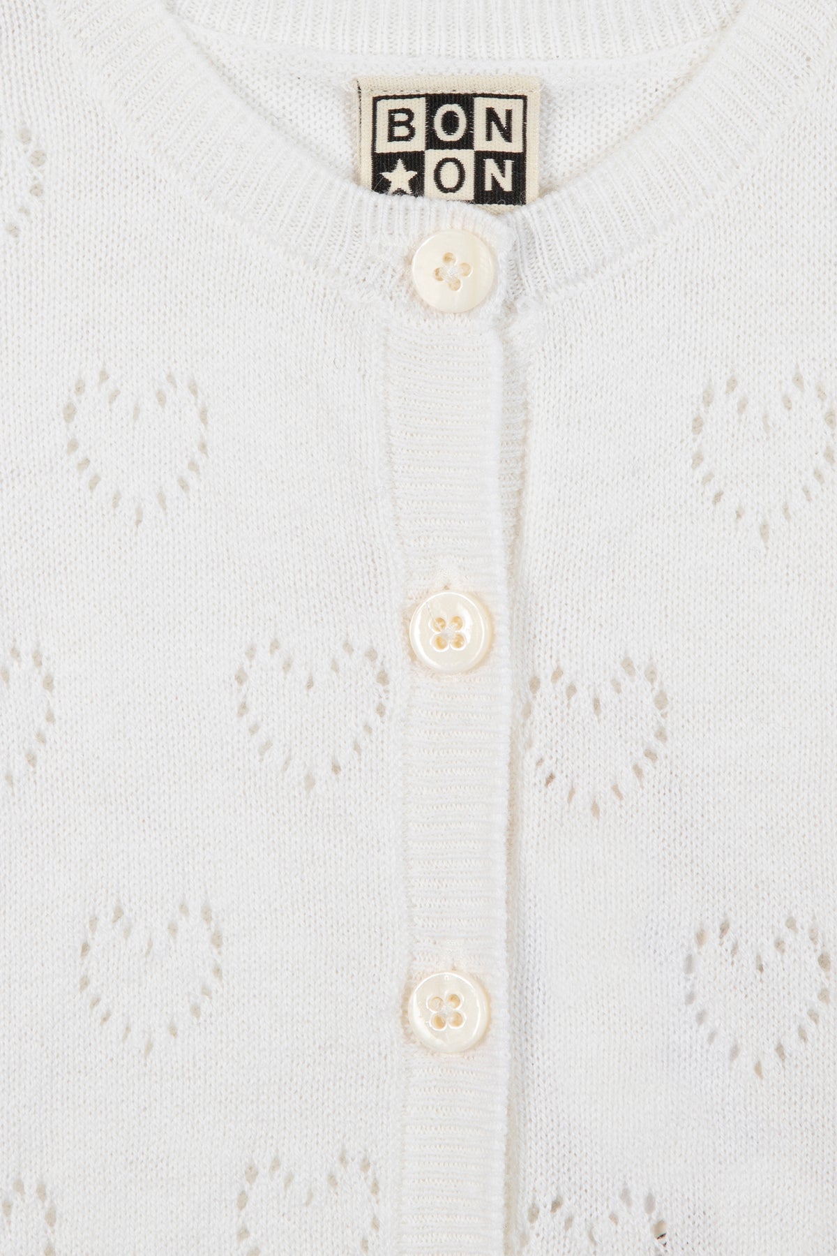 Cardigan - Lilet hartjes ecru Bonton