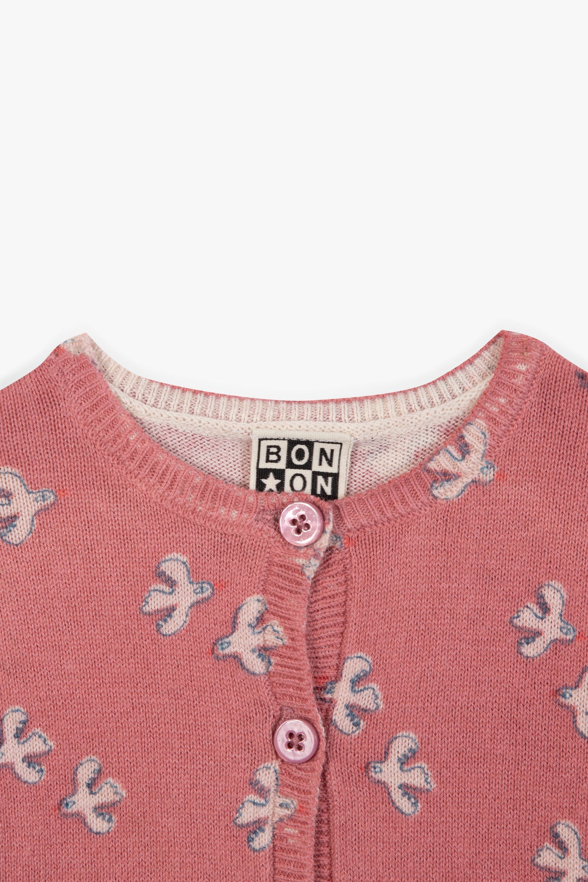 Cardigan - Lilet med små fugleprint