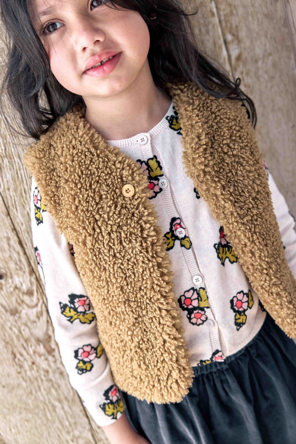Weste - Beti aus Sherpa-Fleece in Barn