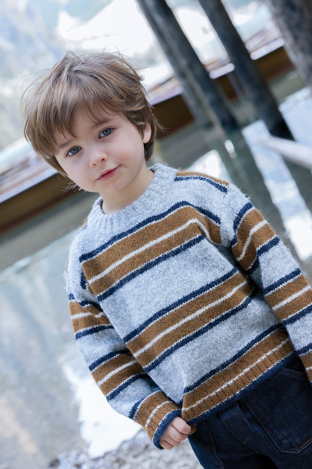 Pull - Milton Stripes Gris Chine