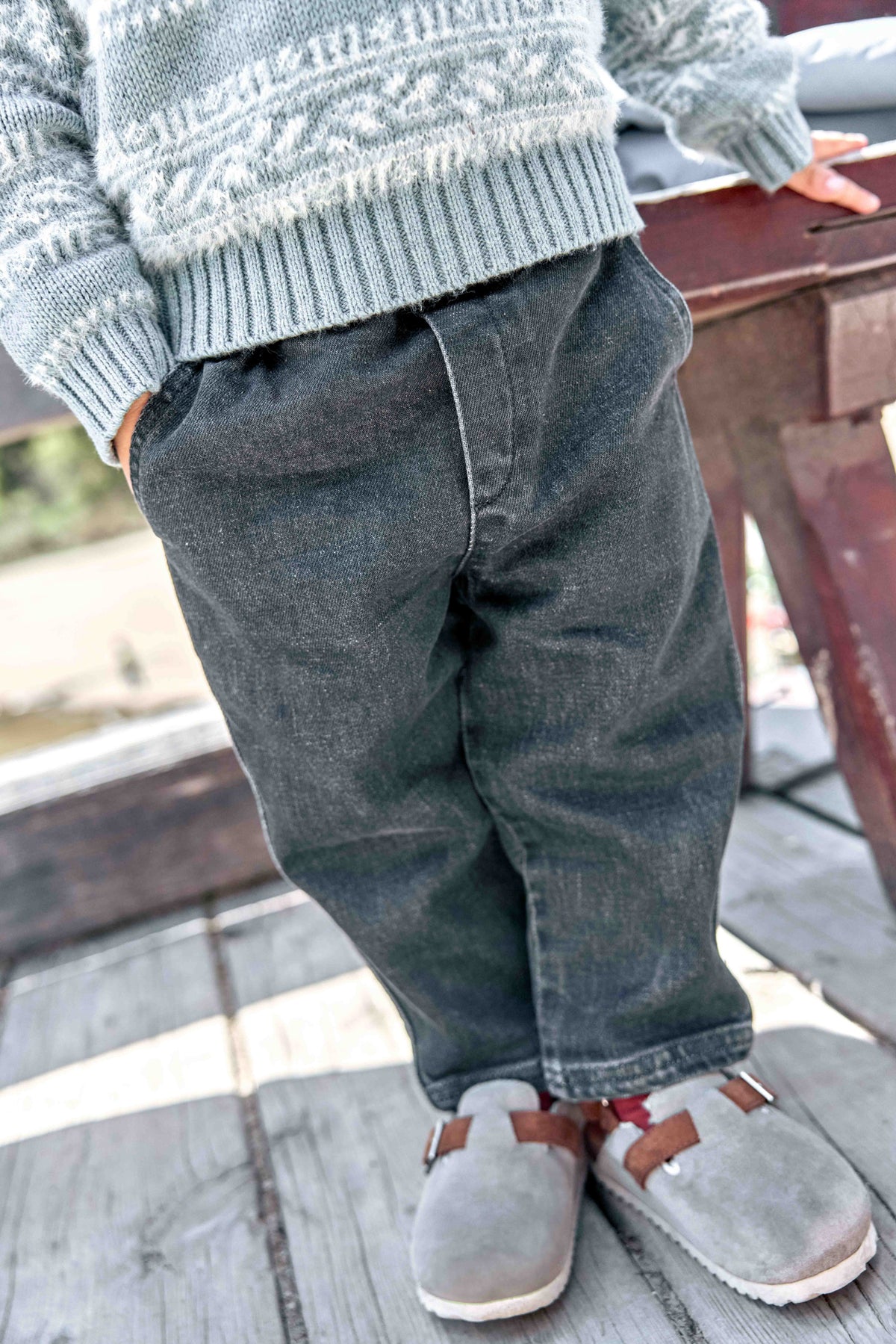 Jeans - Lucky aus grauem Denim