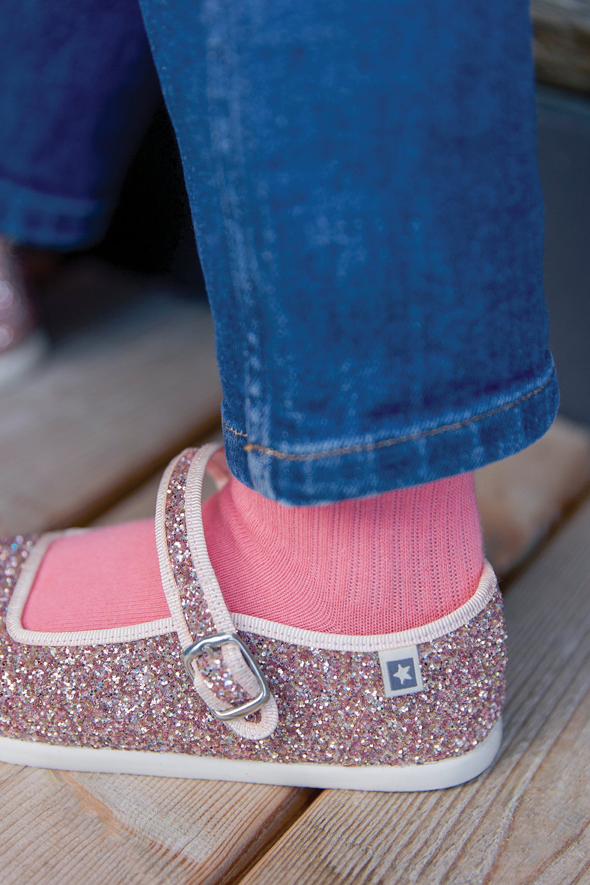 Bandschoenen - Jane met gouden pailletten