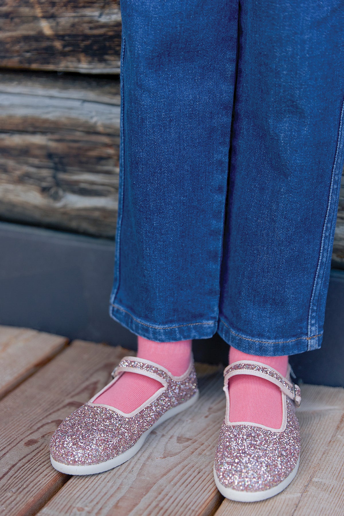 Bandschoenen - Jane met gouden pailletten
