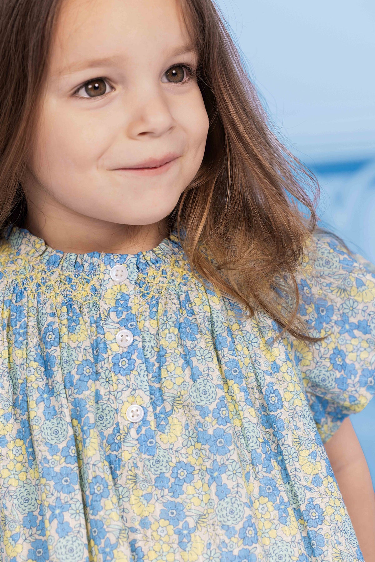 Robe - Noisette Fleur Vintage Bleu