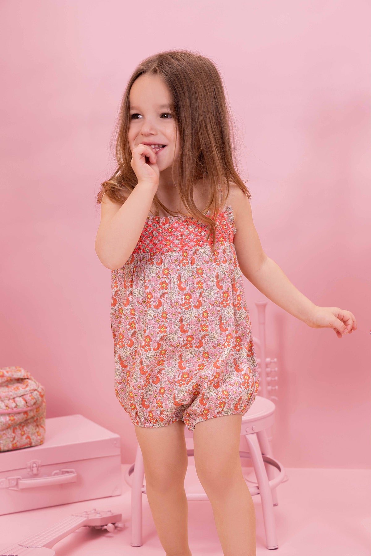 Jumpsuit - Calina vintagebloemen roze