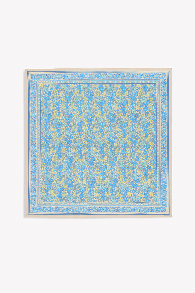 Foulard - Fleur Vintage Bleu - Image principale