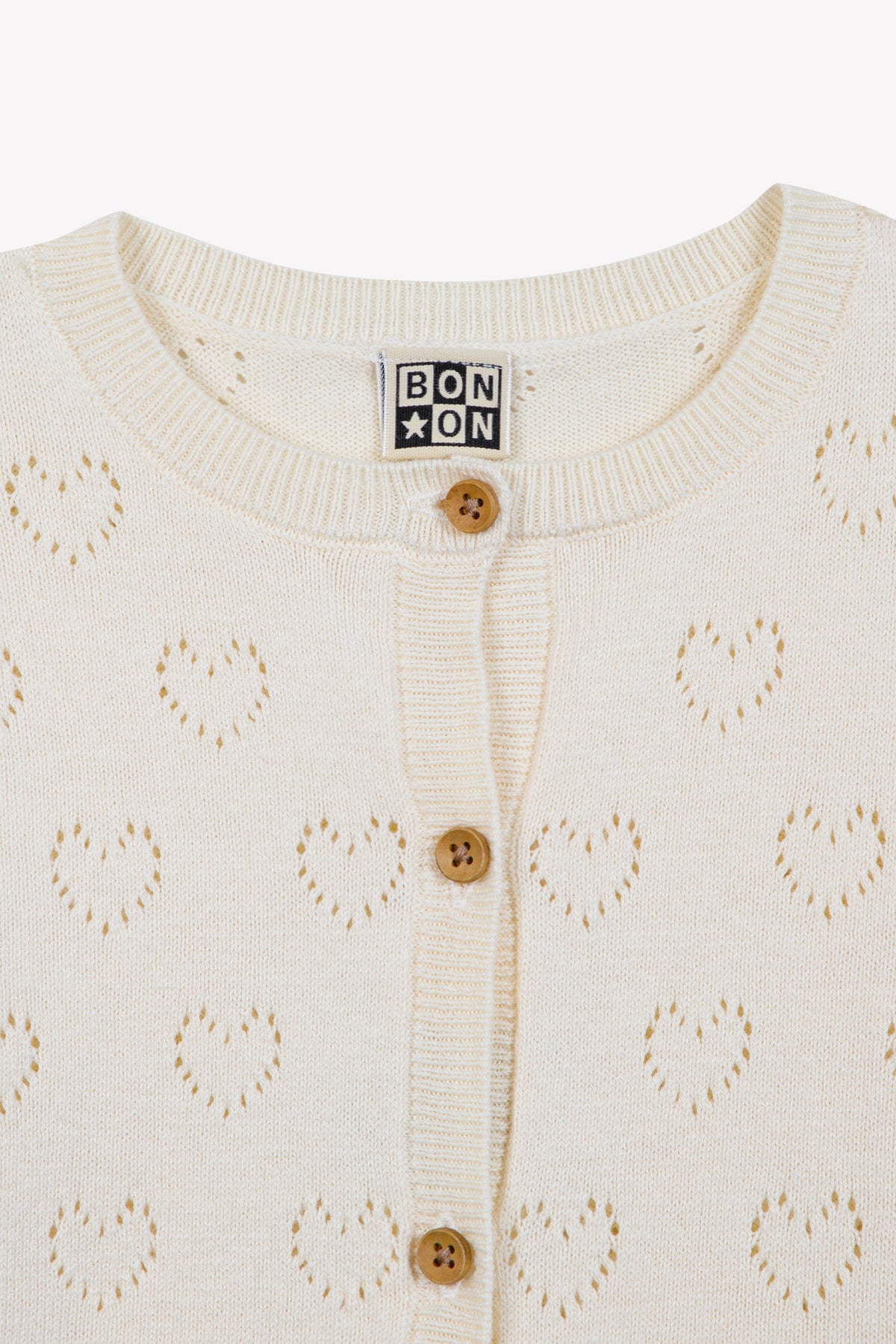 Cardigan - Lilou Milk de algodón y cachemira