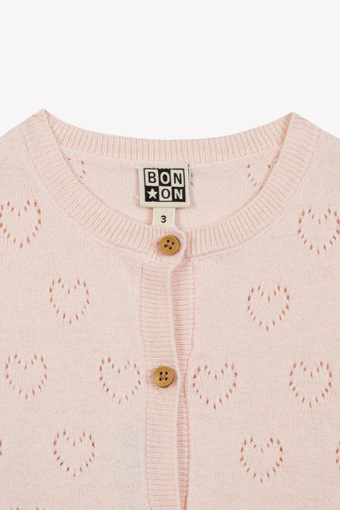 Cardigan - Lilou Rose Coton Cachemire - Image principale