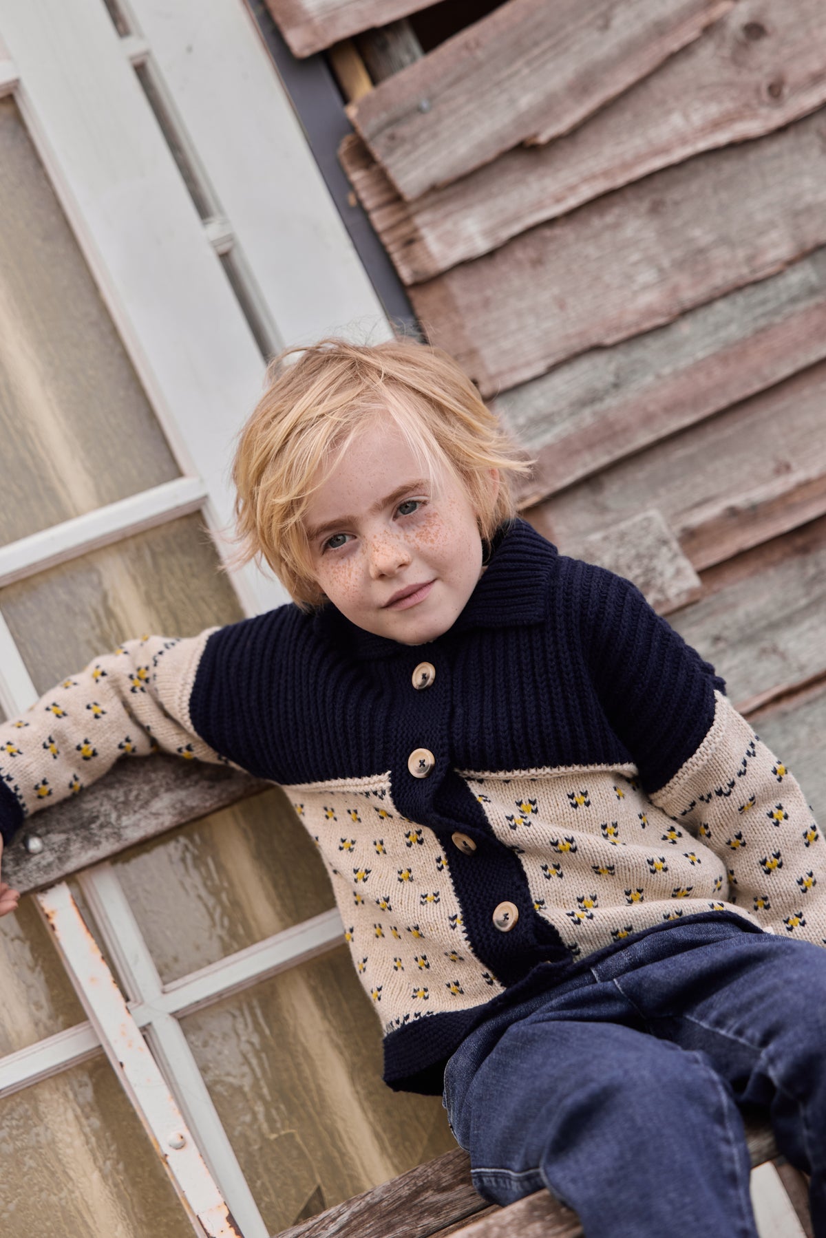 Cardigan - Pekin Blue aus Jacquard