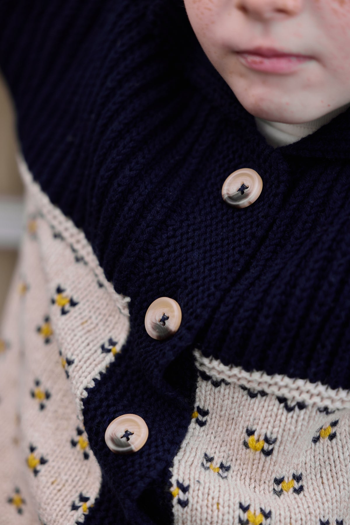 Cardigan - Pekin Blue aus Jacquard
