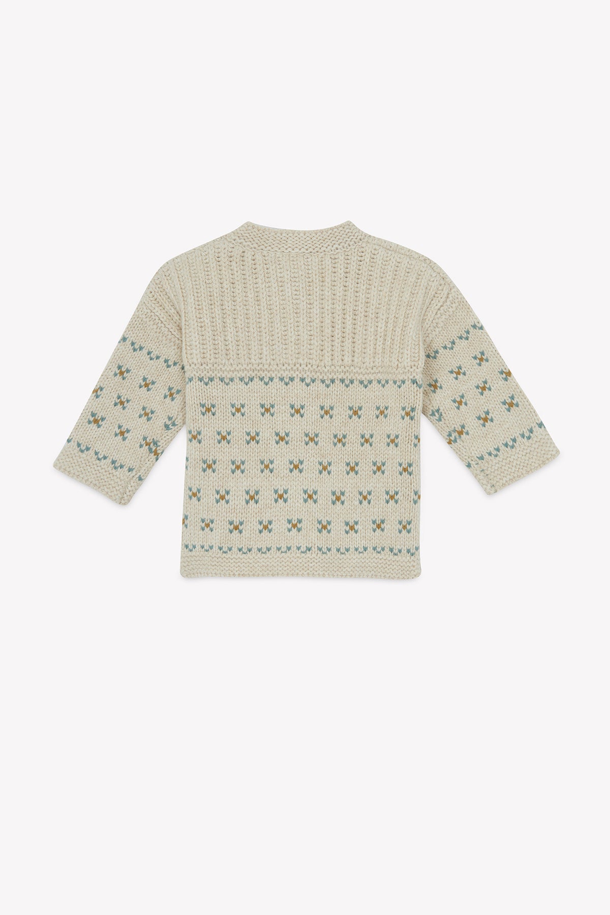 Cardigan - Jordnøddemælk i Jacquard