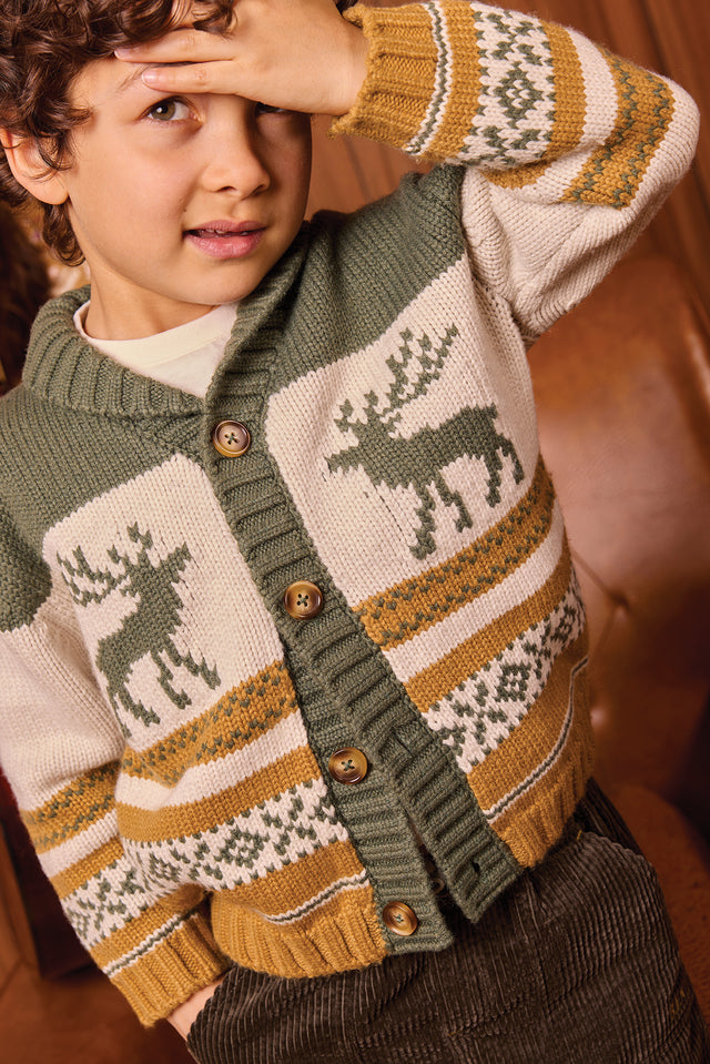 Cardigan - Polar Kaki Jacquard - Image principale