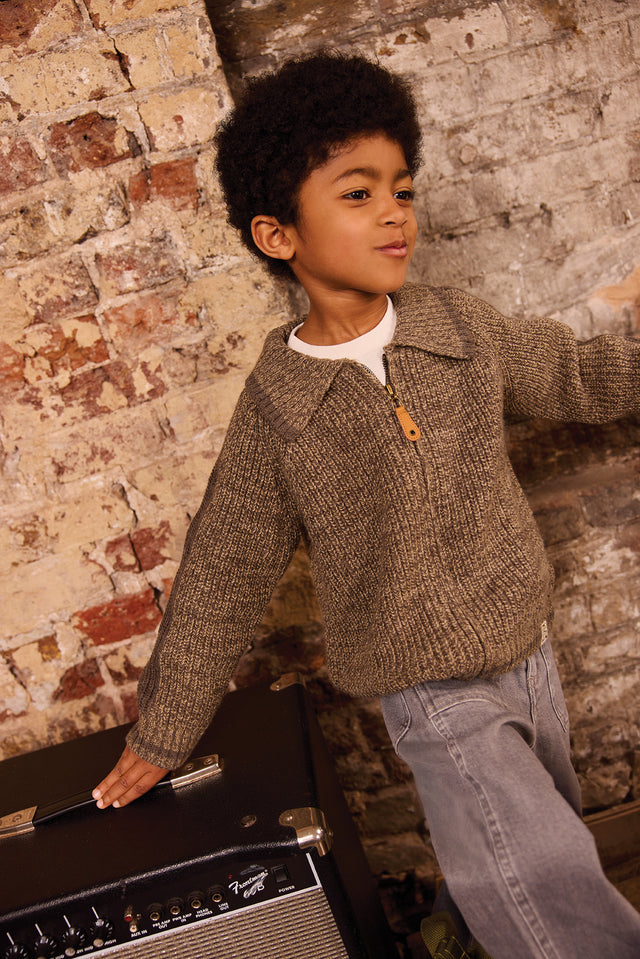 Cardigan - Pimpon Kaki Laine - Image principale